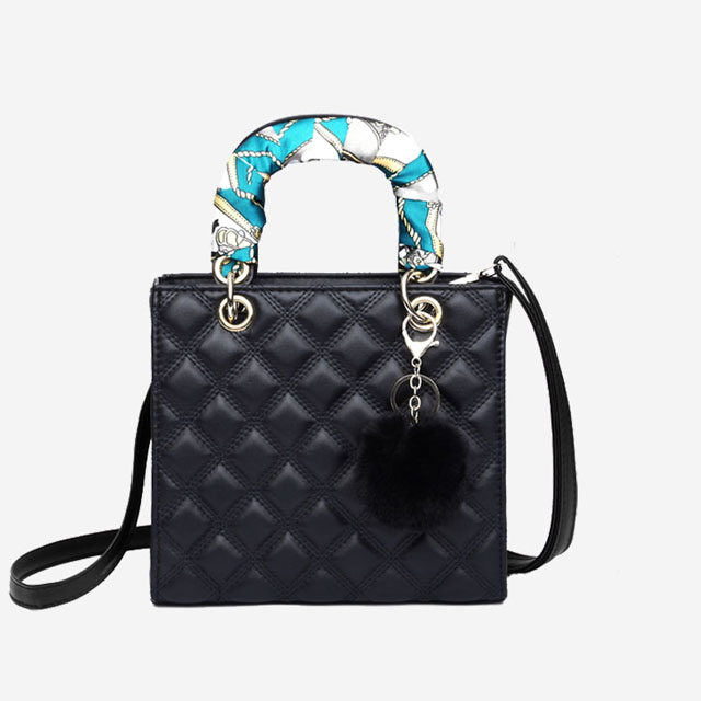 潮菱格小香风戴妃包