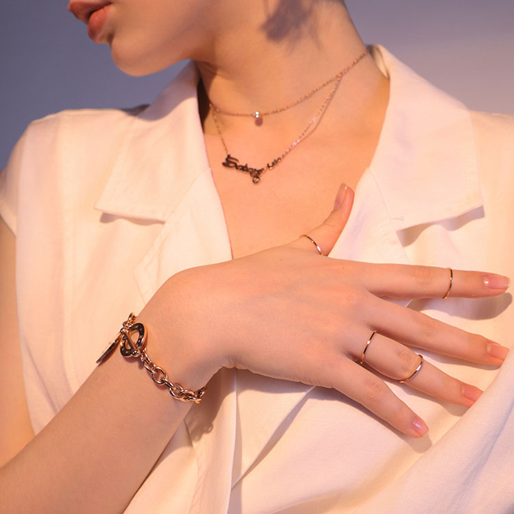 18K玫瑰金关节戒指