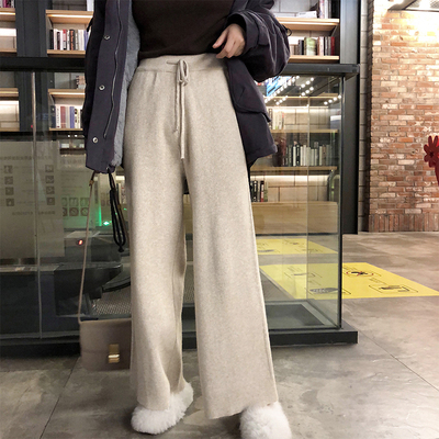 秋冬坠感直筒宽松阔腿裤