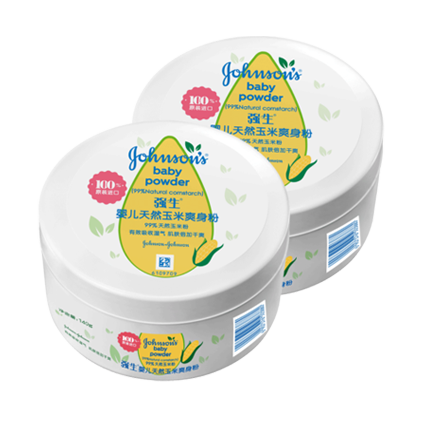 强生婴儿玉米爽身粉140g*2盒