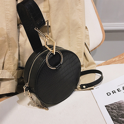 潮个性鳄鱼纹小圆包