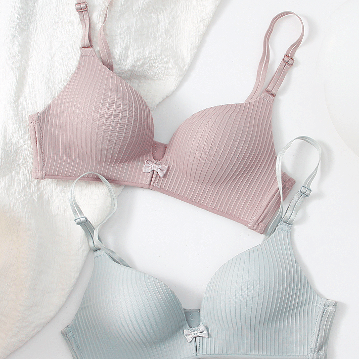 无钢圈聚拢薄款内衣套装