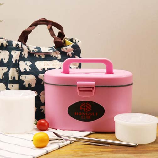 日式不锈钢分格保温饭盒