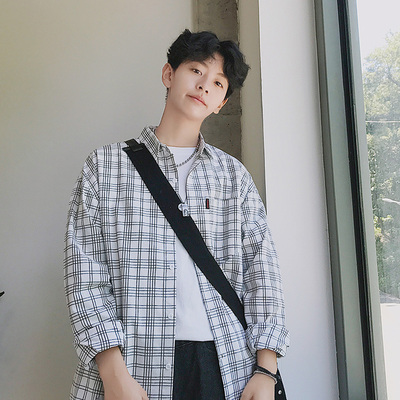 韩版宽松港风条纹衬衫