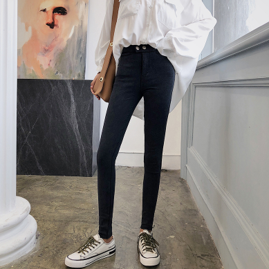 春秋薄款高腰小脚裤