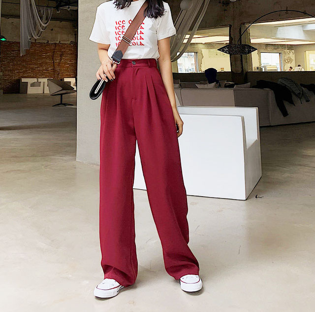 韩国ins简约西裤