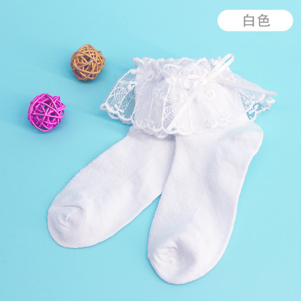 儿童舞蹈袜拉丁舞蕾丝花边袜
