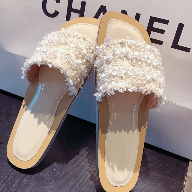 2019夏季新款珍珠网红时尚休闲凉拖鞋