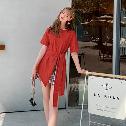 宽松显瘦T恤半身裙