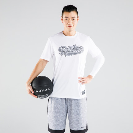 迪卡侬圆领休闲潮短袖