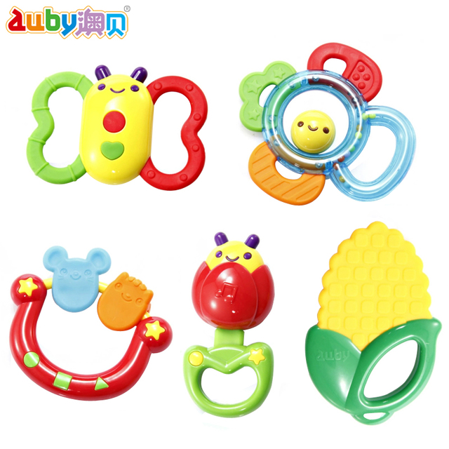 澳贝新生婴儿牙胶手摇铃